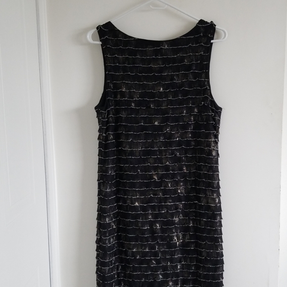 Suzy Shier black and metallic ruffle dress large NWT - Picture 4 of 12
